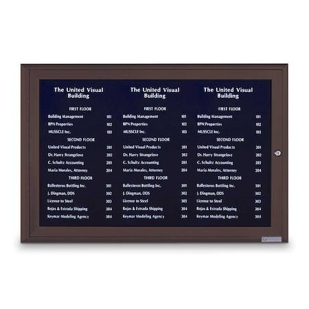 United Visual Products Outdoor Enclosed Combo Board, 72"x36", Satin Frame/Green & Buff UVCB7236OD-GREEN-BUFF